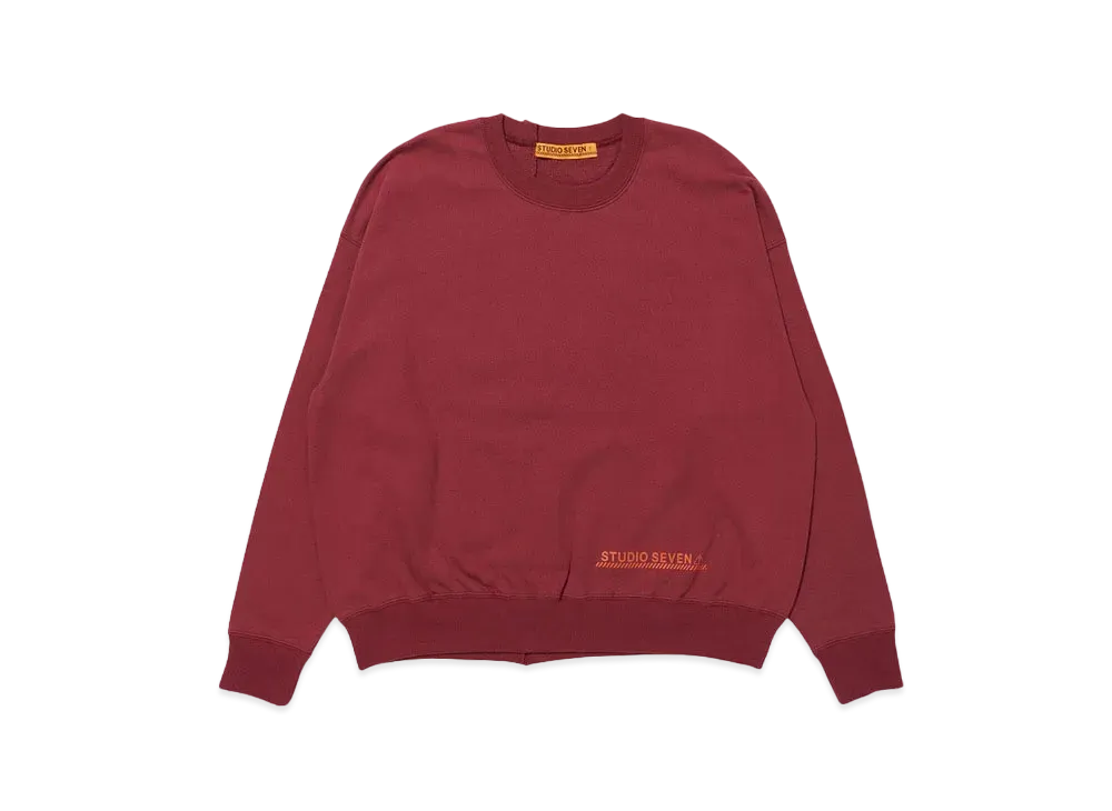 STUDIO SEVEN Cutoff Logo Crew Sweat "BURGUNDY"