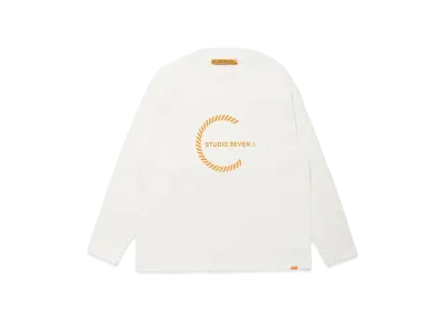 STUDIO SEVEN Circle Caution Logo LS Tee "WHITE"