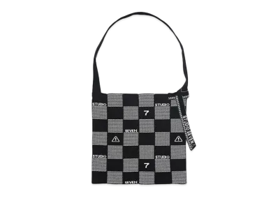 STUDIO SEVEN Block Check Knit Bag "BLACK"