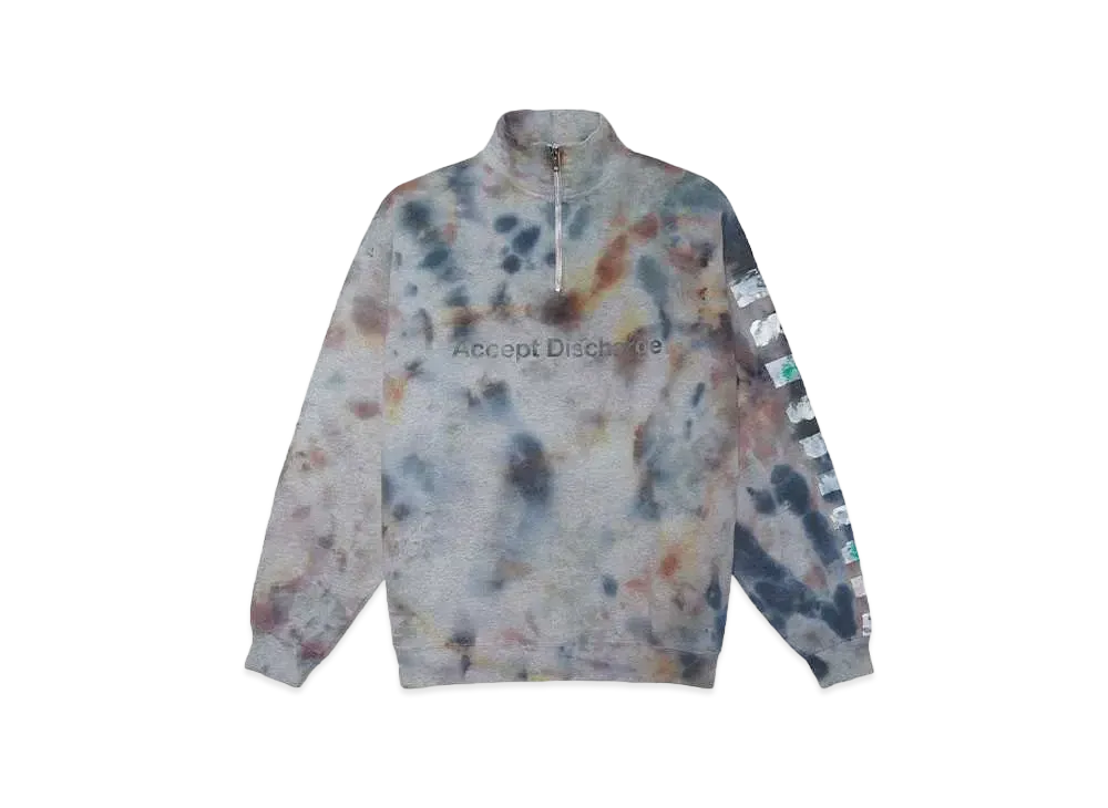 ACCEPT DISCHARGE Comocamouflage half zip sweatshirt "TIEDYE"