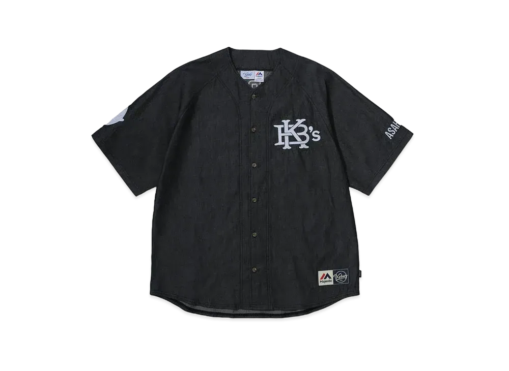 KEBOZ x Majestic Denim Baseball Shirt "Black"