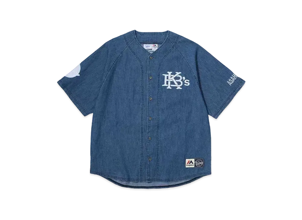 KEBOZ x Majestic Denim Baseball Shirt "Blue"