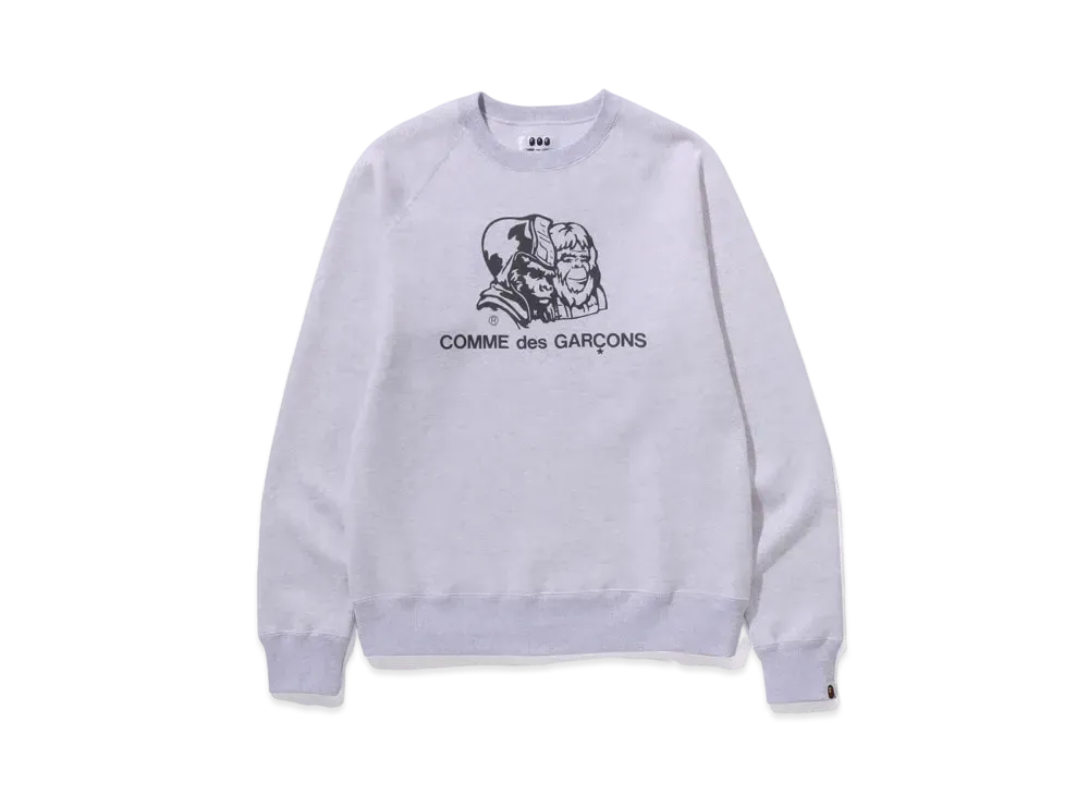 A BATHING APE x CDG OSAKA Reversible Crewneck "Gray"