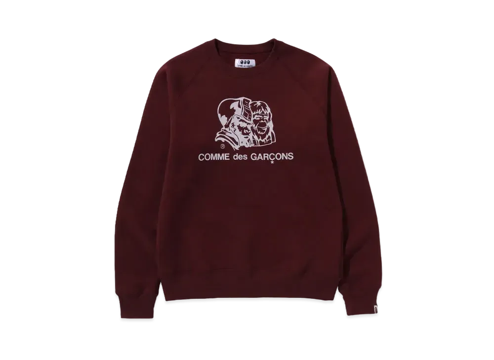 A BATHING APE x CDG OSAKA Reversible Crewneck "Red"