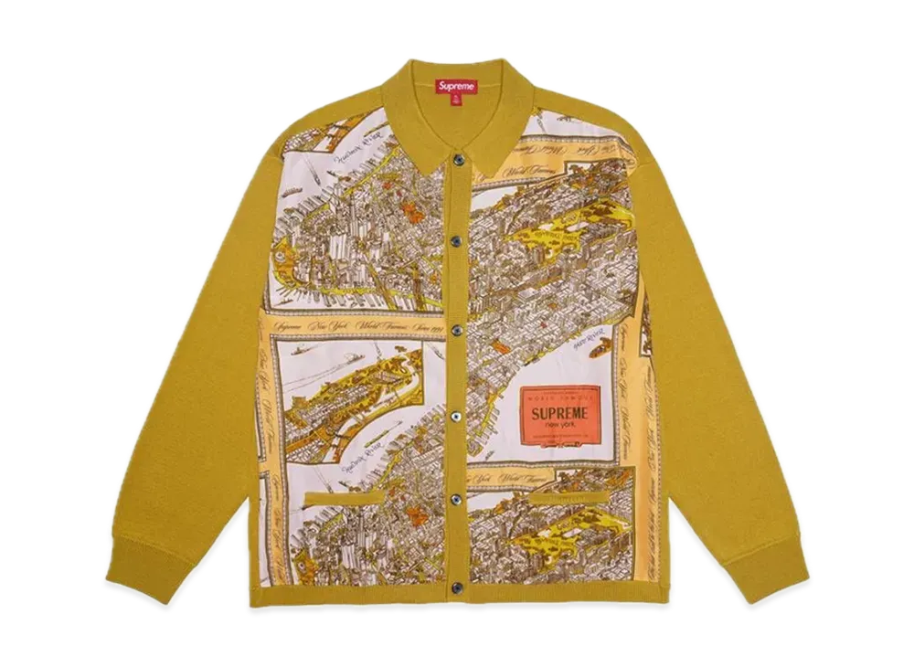 Supreme Silk Map Cardigan 