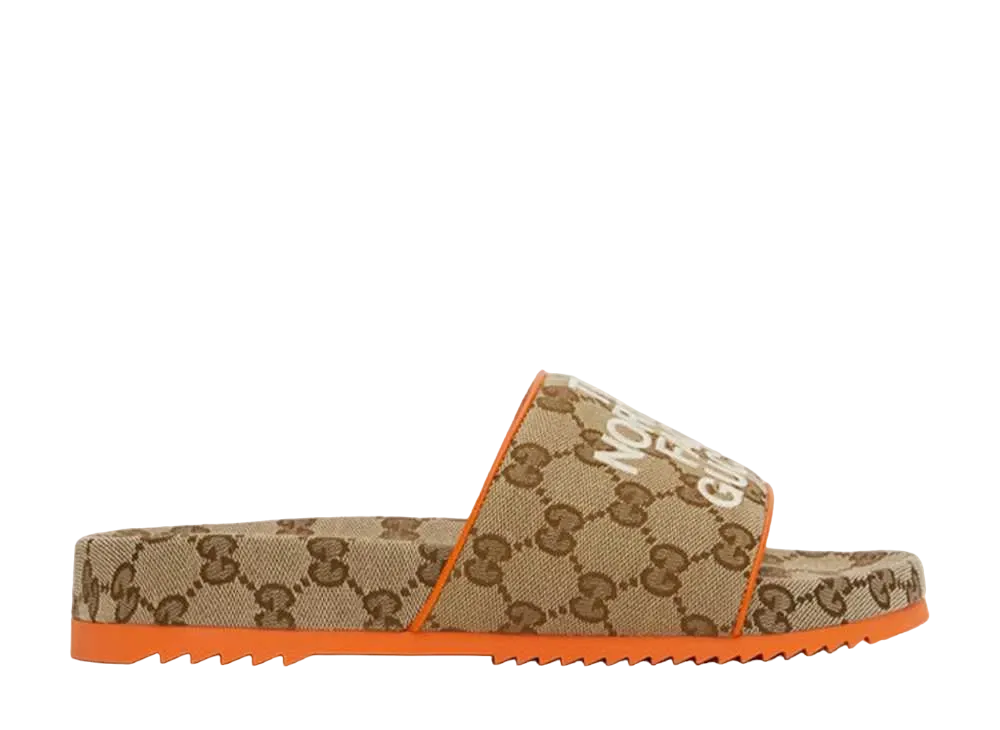 グッチ × ザノースフェイス スライドサンダル "ベージュ/エボニー"