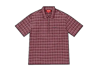 Supreme Plaid Corduroy Half Zip S/S Shirt "Red"