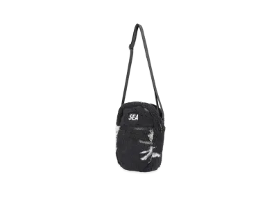 WIND AND SEA Palm Tree Pattern Fleece Sacoche Shoulder Bag "Black"