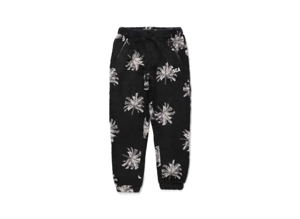 WIND AND SEA Palm Tree Pattern Fleece PT "Black"