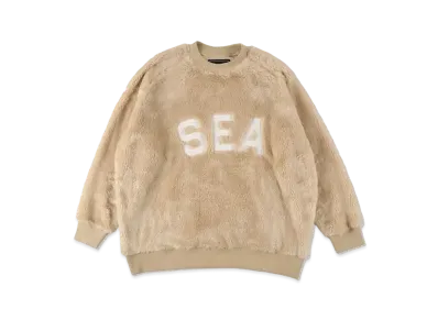 WIND AND SEA Palm Tree Pattern Fleece Crew Neck "Beige"