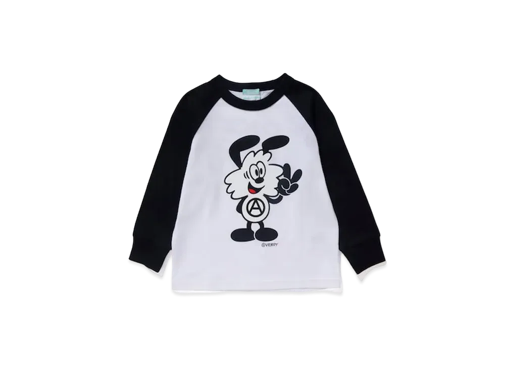 Girls Don't Cry Vick Tenjiku Raglan Sleeve Tee (100-130size) "White/Black" / VERDY