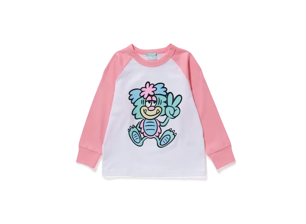 Girls Don't Cry Visty Tenjiku Raglan Sleeve Tee (100-130size) "White/Pink" / VERDY