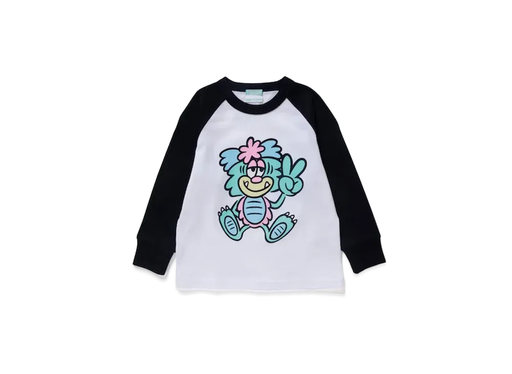 Girls Don't Cry Visty Tenjiku Raglan Sleeve Tee (100-130size) "White/Black" / VERDY