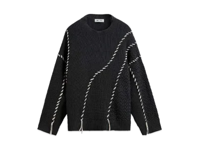 ZARA x MAISON SPECIAL Sweater Contrast Stitch "Charcoal Gray"