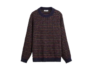 ZARA x MAISON SPECIAL Check Texture Sweater "Navy Blue"