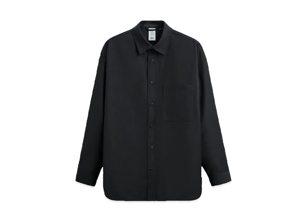 ザラ x メゾン スペシャル リラックスフィットシャツジャケット "ブラック"