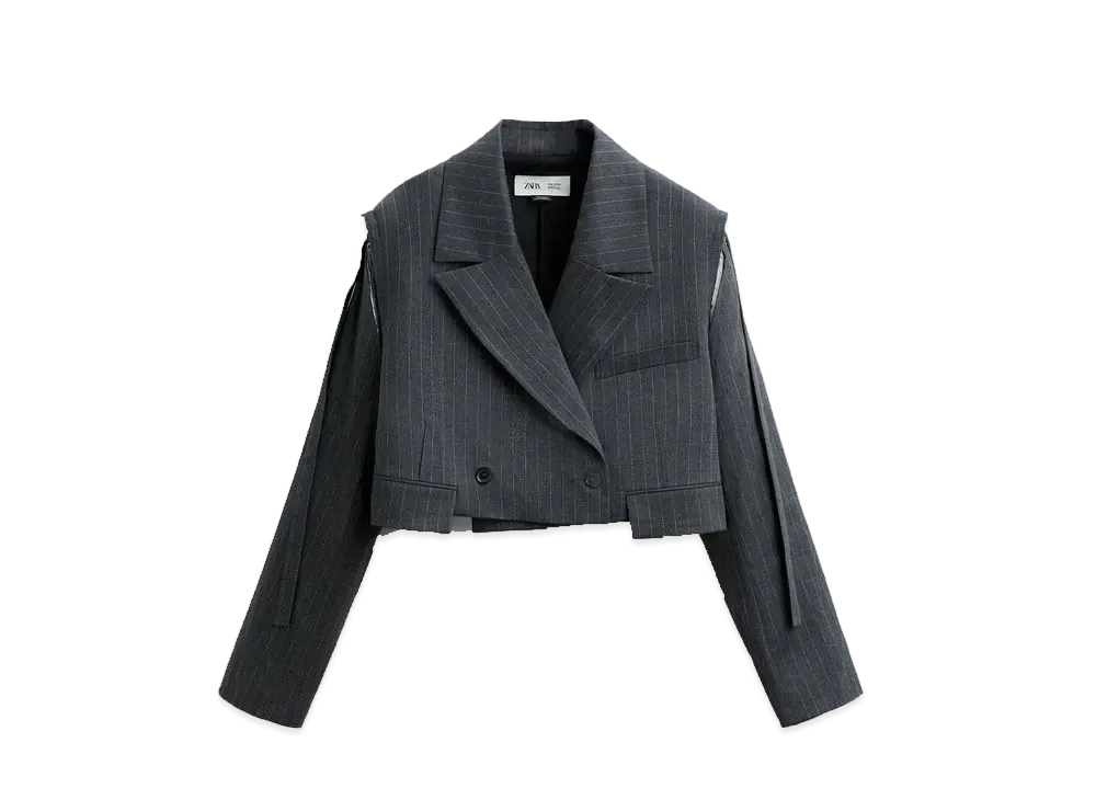 ZARA x MAISON SPECIAL Striped Distract Blazer "Gray"