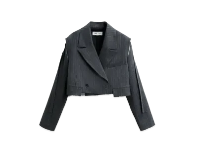 ZARA x MAISON SPECIAL Striped Distract Blazer "Gray"