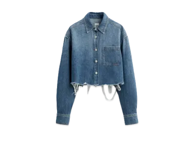 ZARA x MAISON SPECIAL ZW Cropped Denim Shirt "Blue"