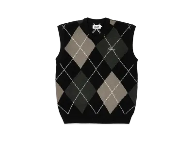 PALACE Argyle Knit Vest "Black/Grey"