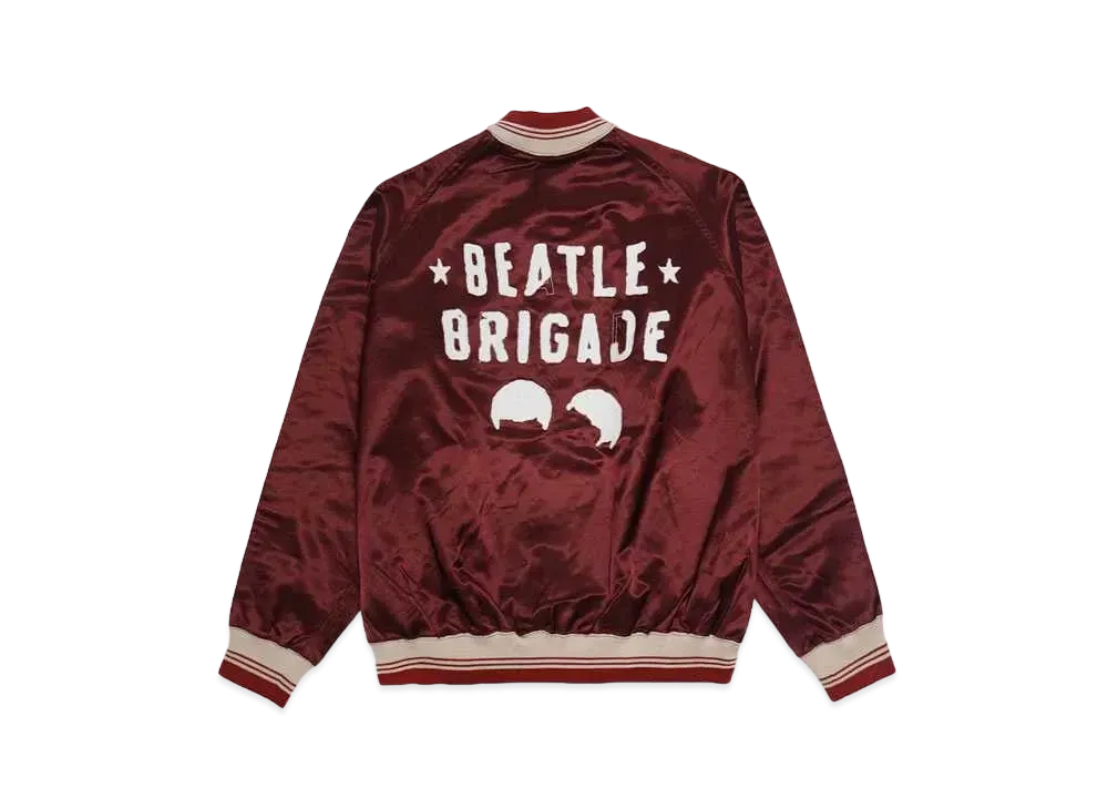 BOW WOW BEATLE MANIA SATIN SPORTS JACKET 【UNISEX】 "BROWN×BEIGE"