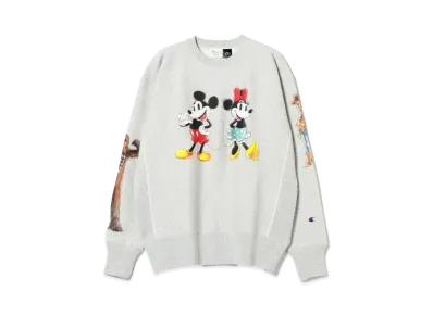 BEAMS x Champion Disney 100 Collection Crewneck Sweat "Silver Gray"
