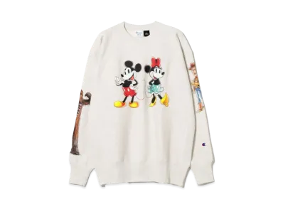 BEAMS x Champion Disney 100 Collection Crewneck Sweat "Oatmeal"