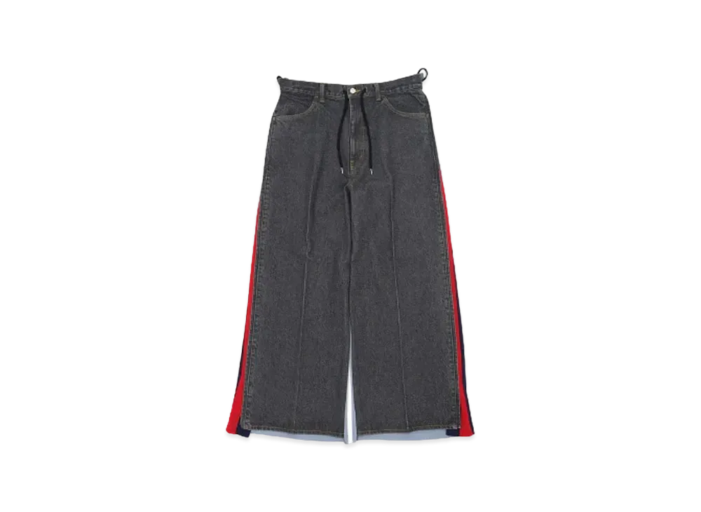 FACETASM JERSEY MERGING DENIM PANTS "BLACK"