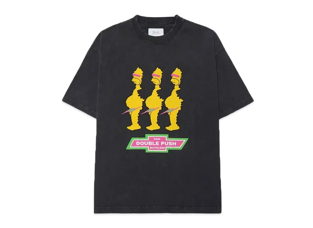 TAIN DOUBLE PUSH RUTHLESS SHORT SLEEVE T-SHIRTS "BLACK"