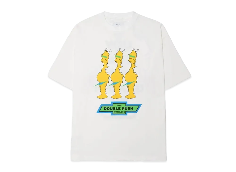 TAIN DOUBLE PUSH RUTHLESS SHORT SLEEVE T-SHIRTS "WHITE"