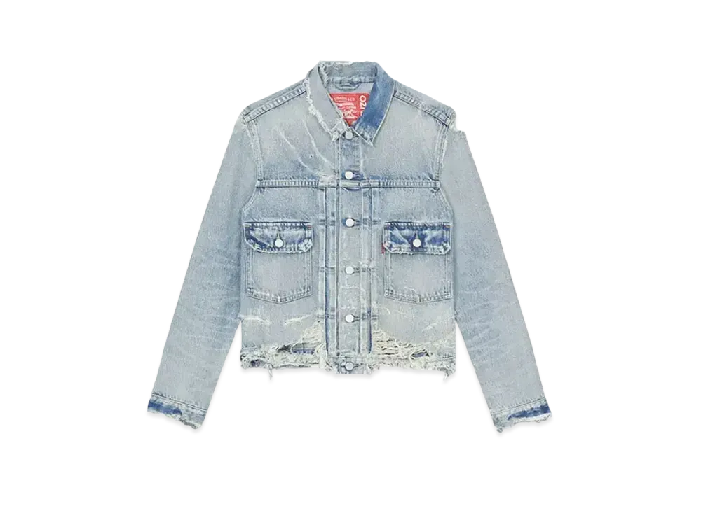 KENZO x LEVI'S Type Ii Denim Trucker Jacket Unisex "Stone Bl Dirty Blue Denim"