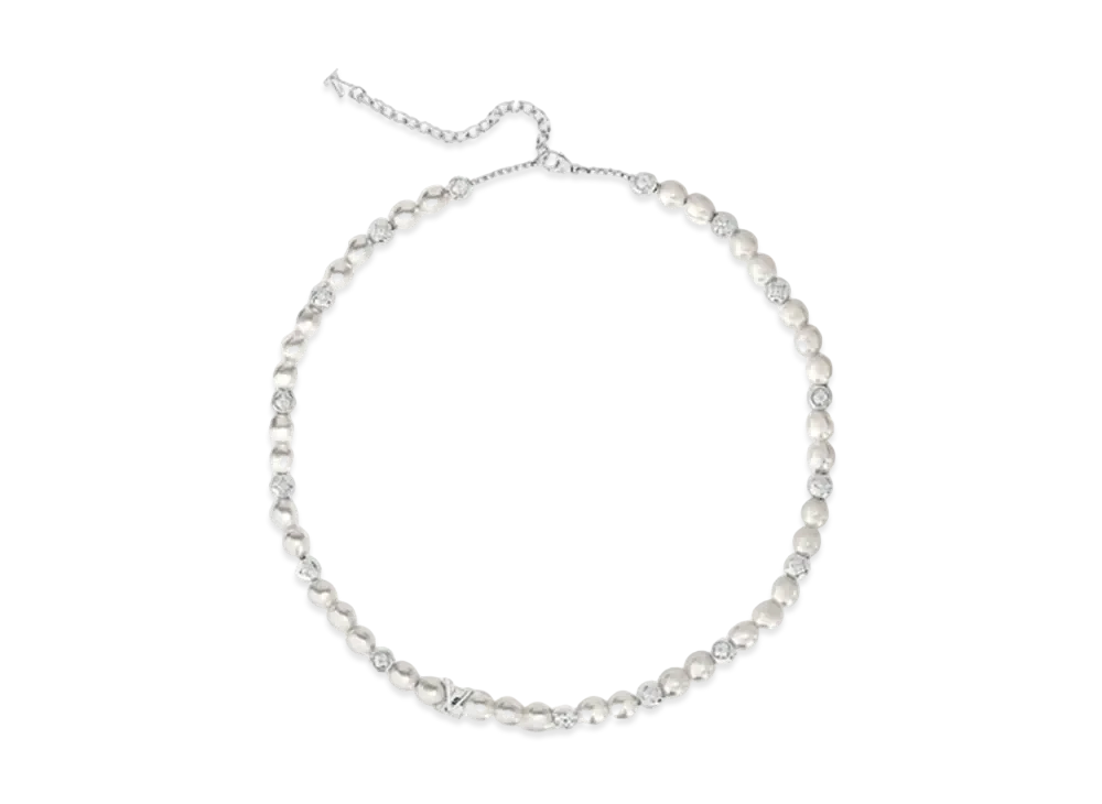 Louis Vuitton Monogram Pearls Necklace "Silver"