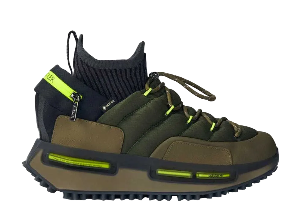Moncler × adidas NMD Runner "Olive Strata/Solar Yellow"
