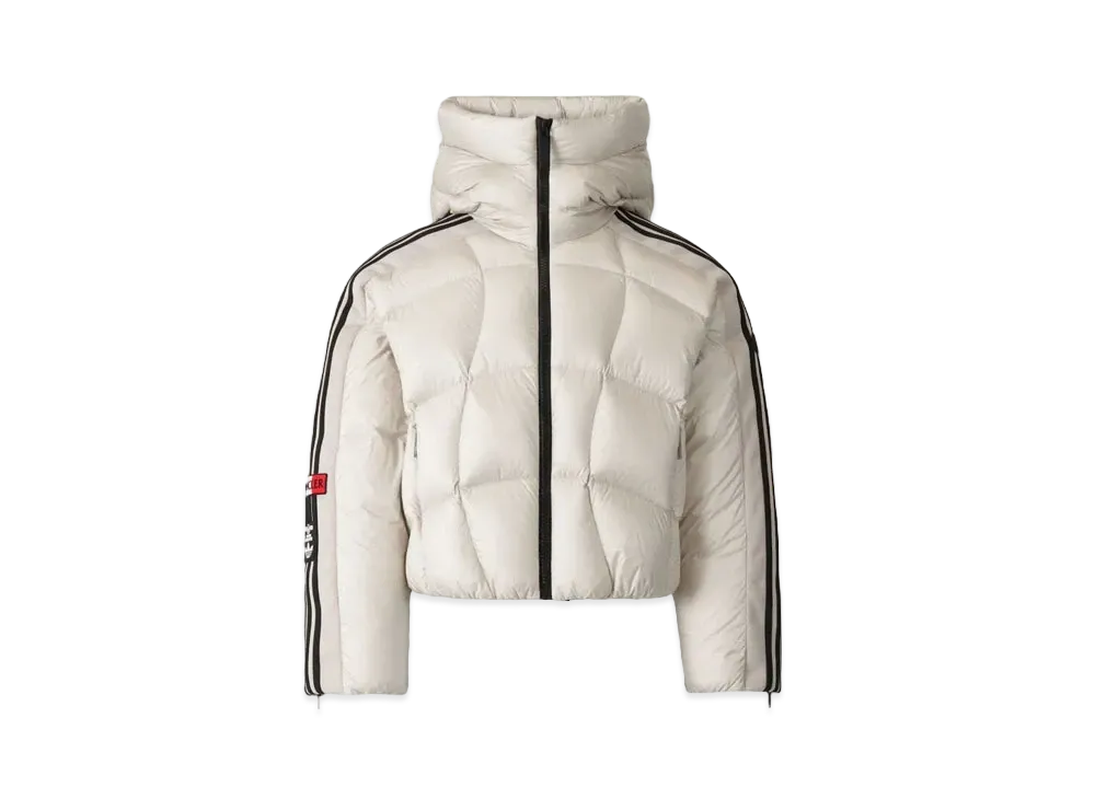 アディダス x モンクレール ウィメンズ フジン クロップド パファー ジャケット "チョークパール"
