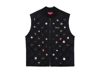 Supreme Pins Quilted Work Vest "Black"