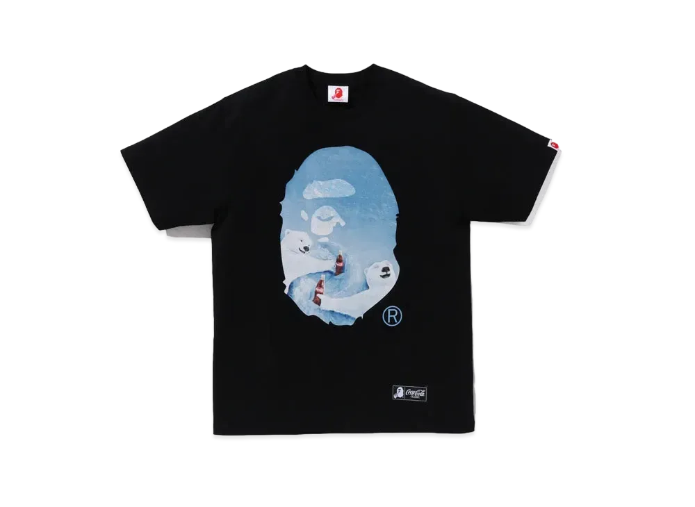A BATHING APE x COCA COLA Photo Ape Head Tee "Black"