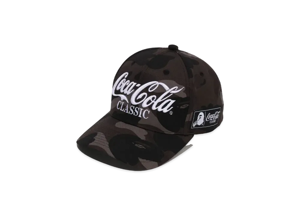 A BATHING APE x COCA COLA Color Camo Snap Back Cap "Black"