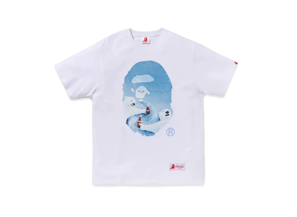 A BATHING APE x COCA COLA Photo Ape Head Tee "White"