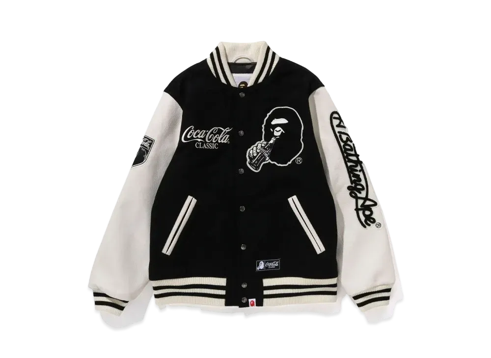 A BATHING APE x COCA COLA Varsity Jacket "Black"