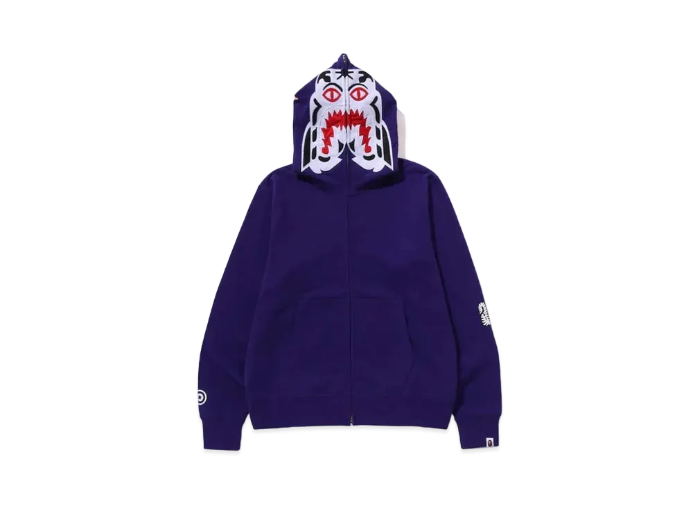 A BATHING APE Tiger Full Zip Hoodie "Purple"