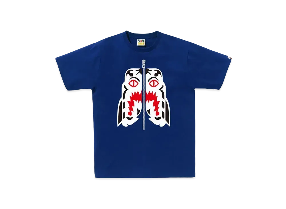 A BATHING APE White Tiger Tee "Blue"