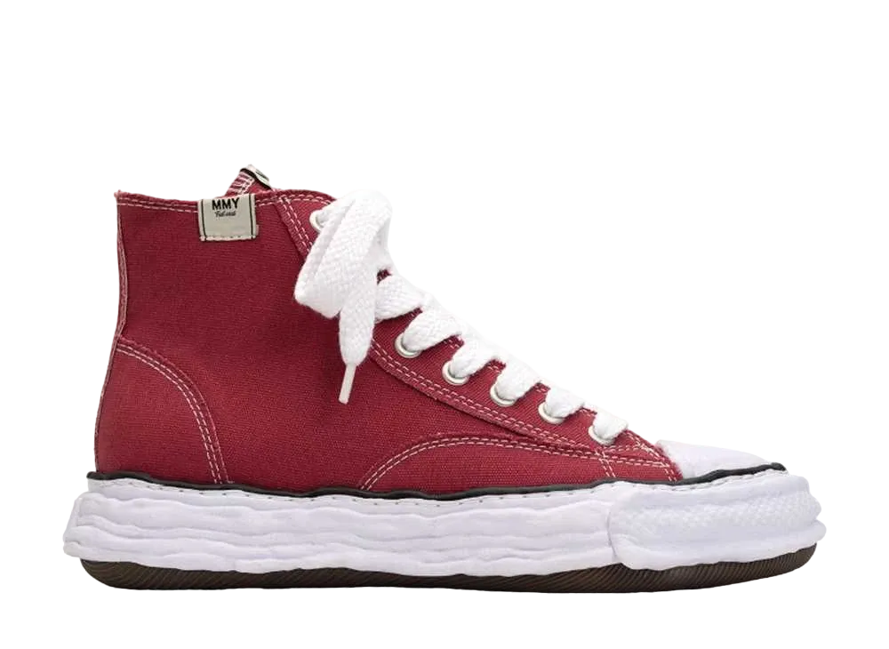 メゾンミハラヤスヒロ ピーターソン23 OG ソール キャンバス ハイトップ スニーカー "ボルドー" (A11FW701)