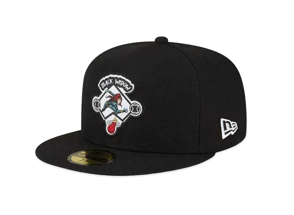 NEW ERA x NBA x MARVEL 59FIFTY Miami Heat Black Widow "Black"