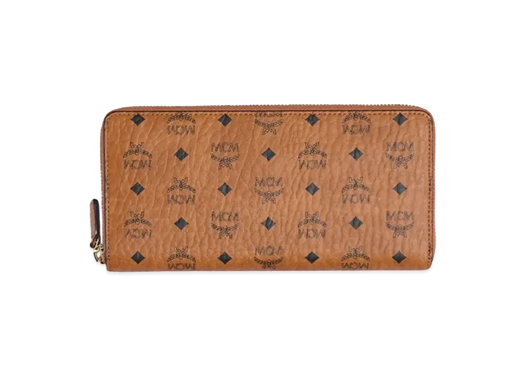 MCM AREN ZIPPED WALLET LARGE "COGNAC"