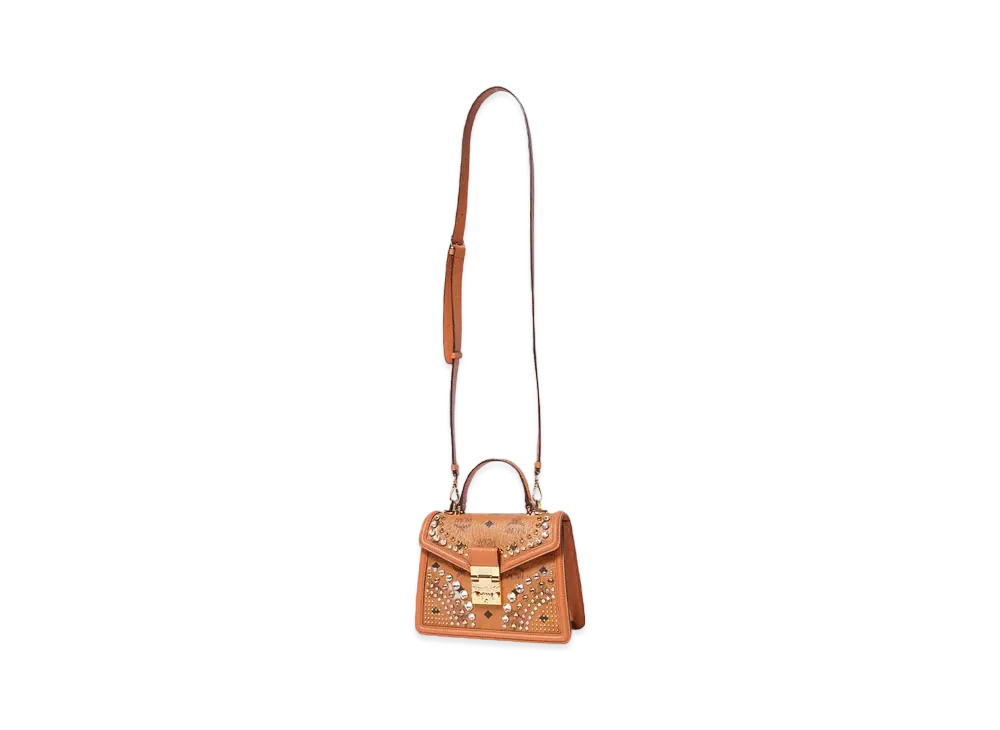 MCM TRACY SATCHEL SMALL "COGNAC"