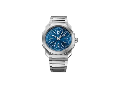 BVLGARI Octo Roma Watch "Stainless Steel/Blue"