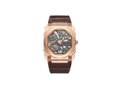 BVLGARI Octo Finissimo Watch "Pink Gold/Brown"