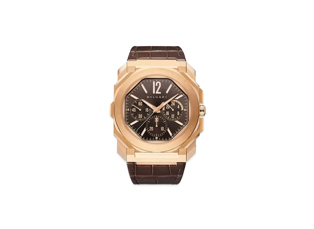 BVLGARI Octo Finissimo Watch "Pink Gold/Brown"