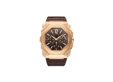 BVLGARI Octo Finissimo Watch "Pink Gold/Brown"