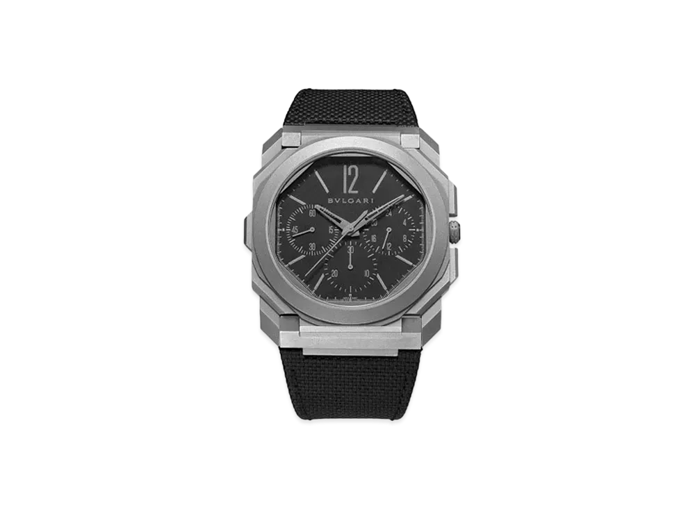 BVLGARI Octo Finissimo Watch "Titanium/Black"
